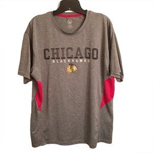Chicago Blackhawks Jersey Tee Shirt NHL Women’s Gray Black Red XL